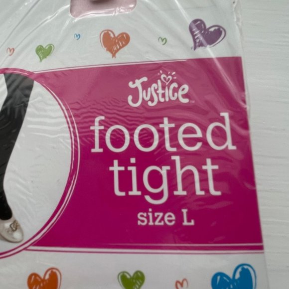New Justice Footed Convertible Pink Ballet Dance Tights Size Large - Picture 6 of 8